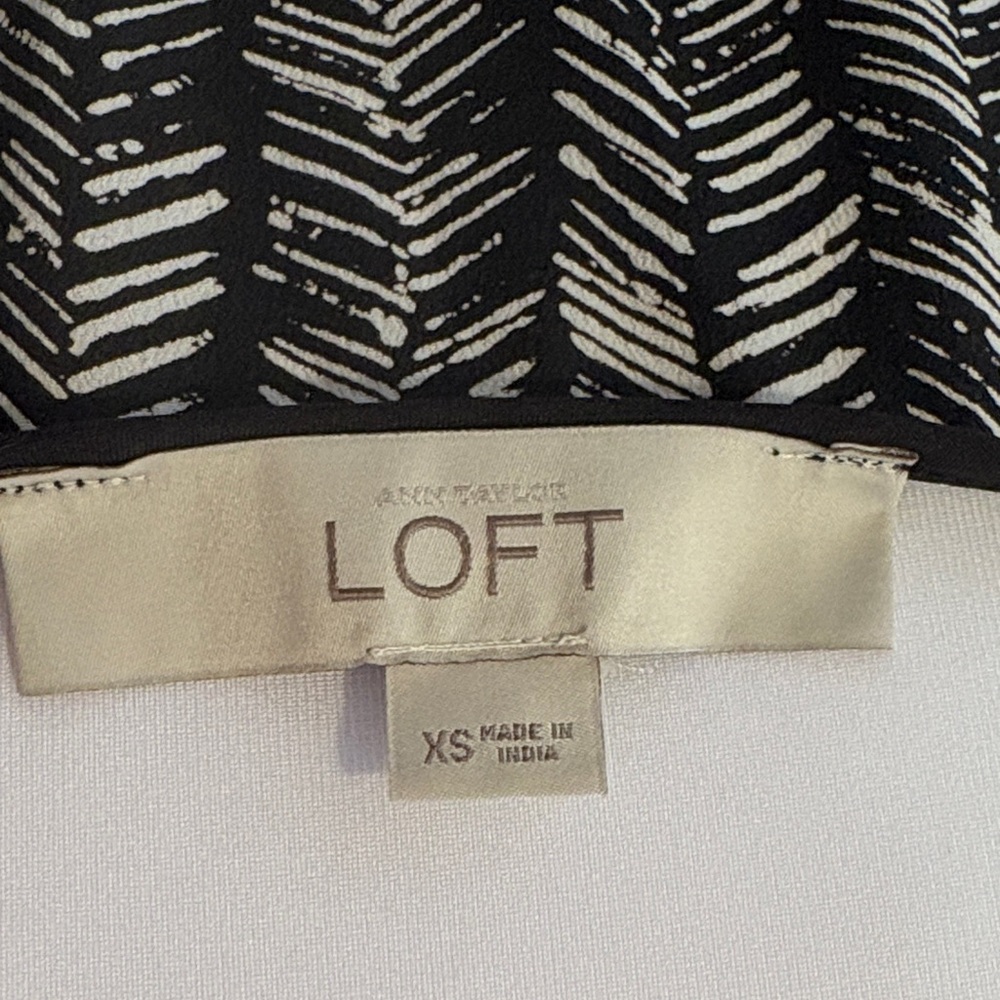 LOFT Black and White Pattern Maxi Dress - Picture 2 of 11
